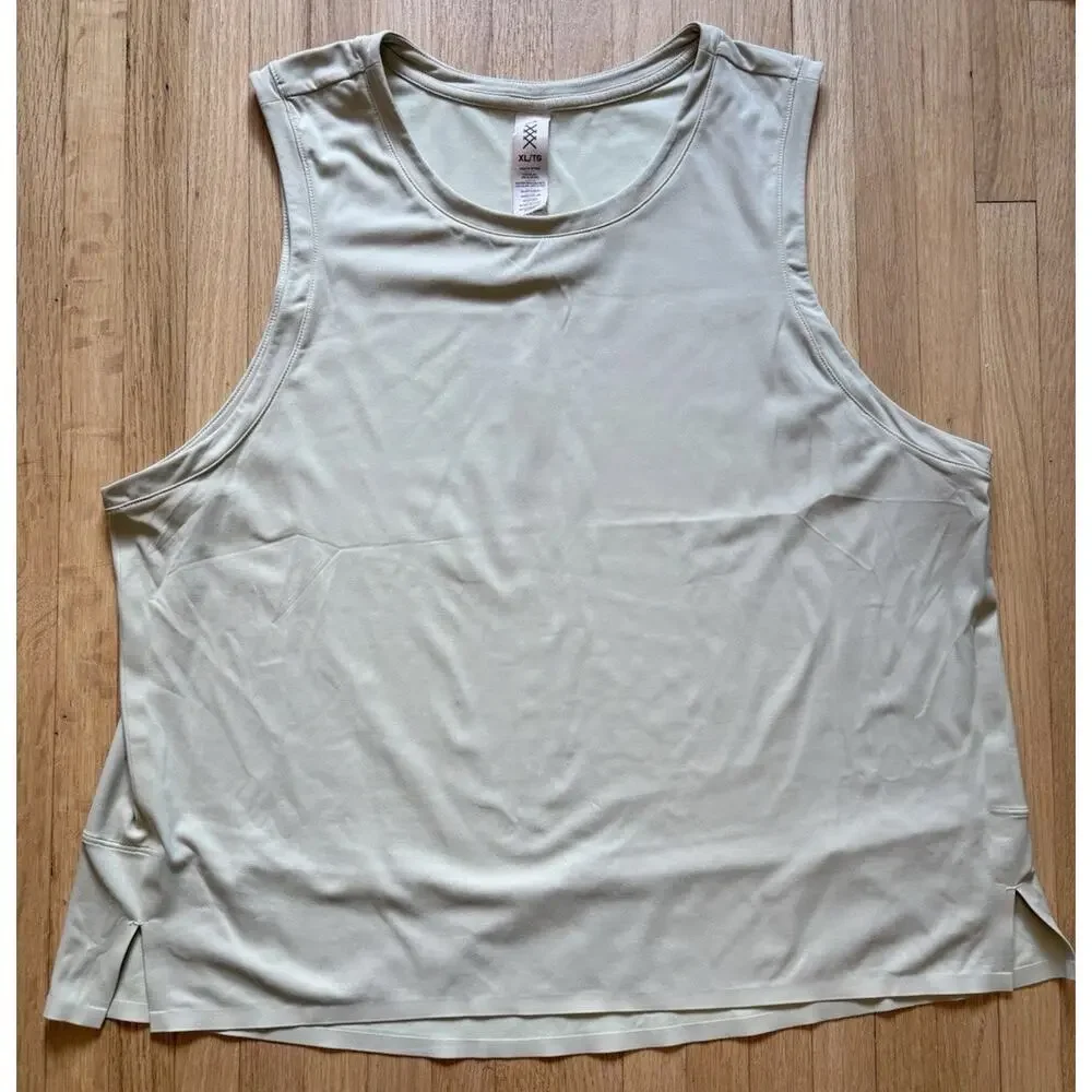 Rhone Grey Sage Grey Serene Crop Performance Tank Top Sleeveless Size XL
